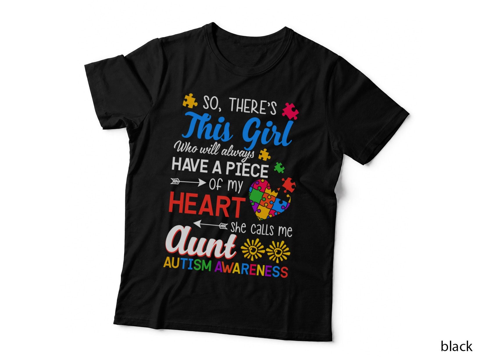 Aunt Autism Awareness Shirt, Acceptance, Puzzle Piece, Uplifting, Gift T-Shirt