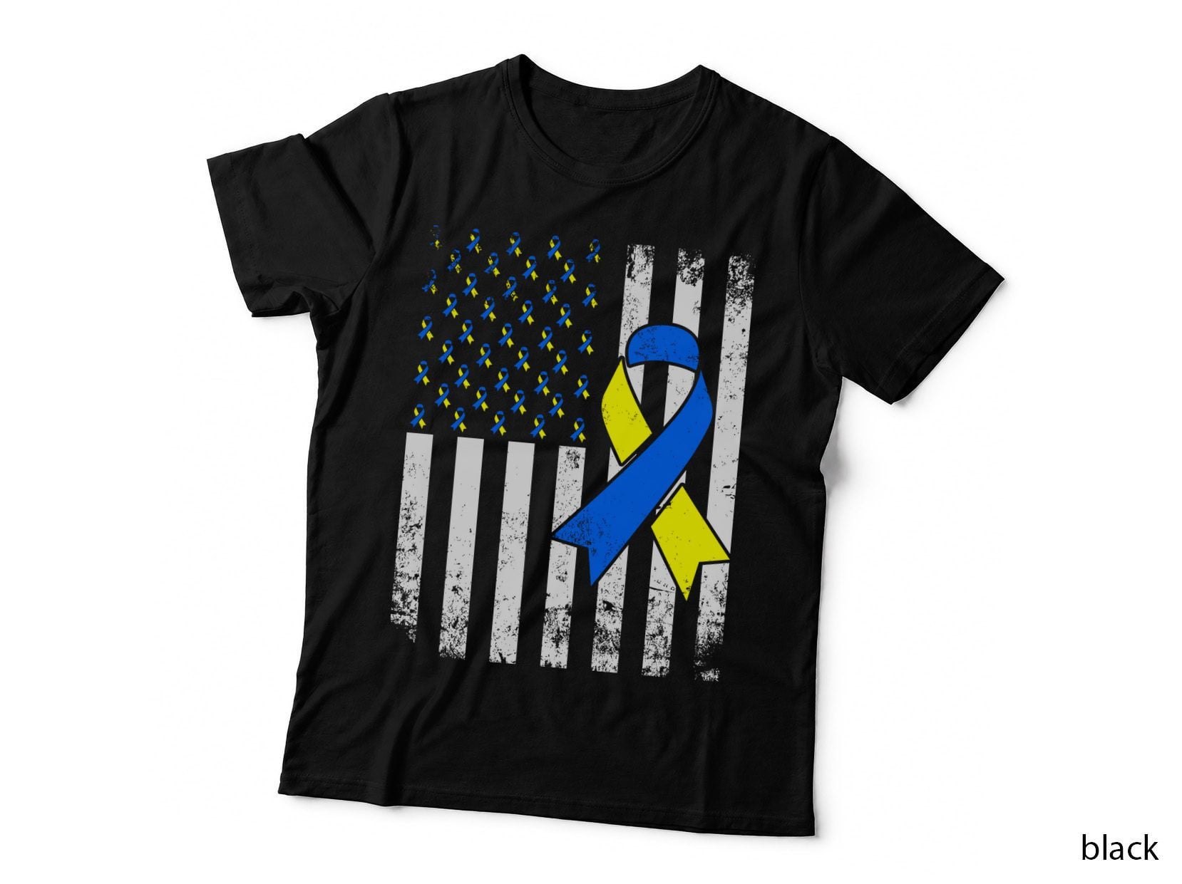 Blue & Yellow Awareness Ribbons Down Syndrome T-Shirt