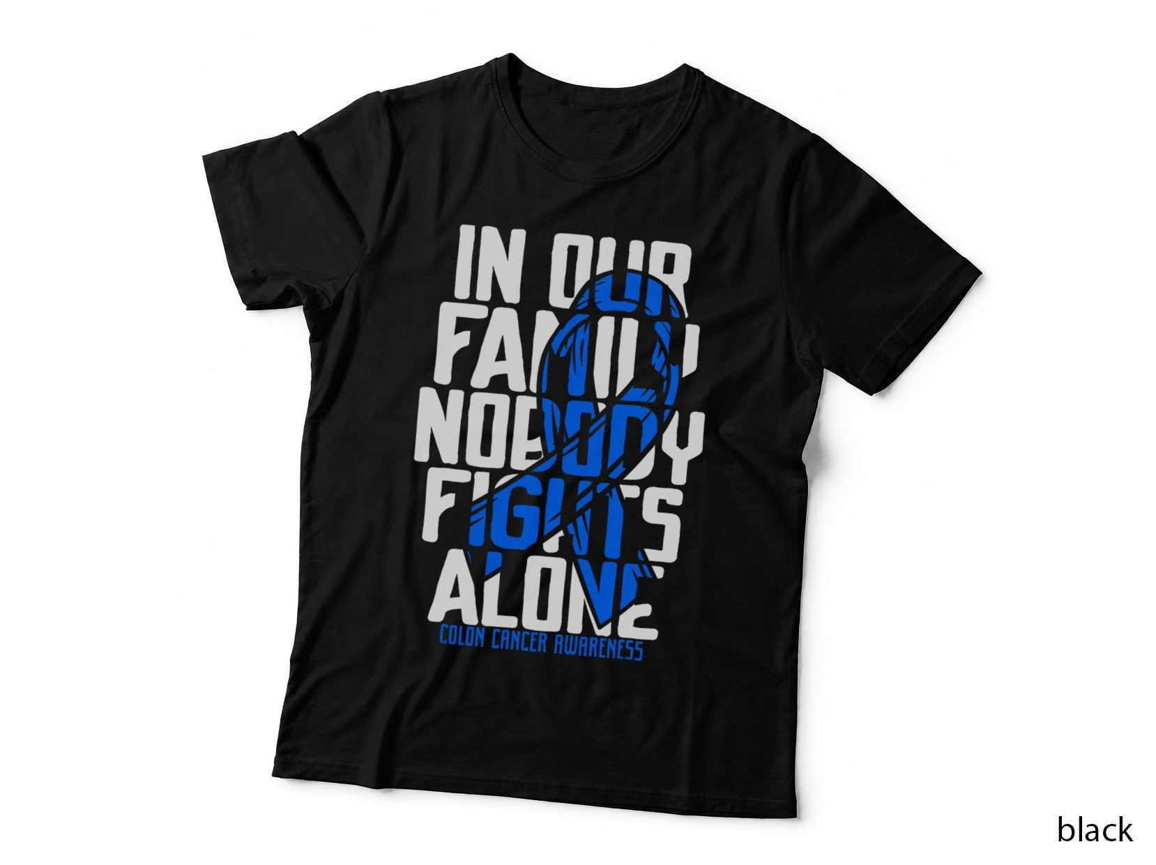 Colon Cancer Support Tee Family Blue Colon Cancer Awareness T-Shirt
