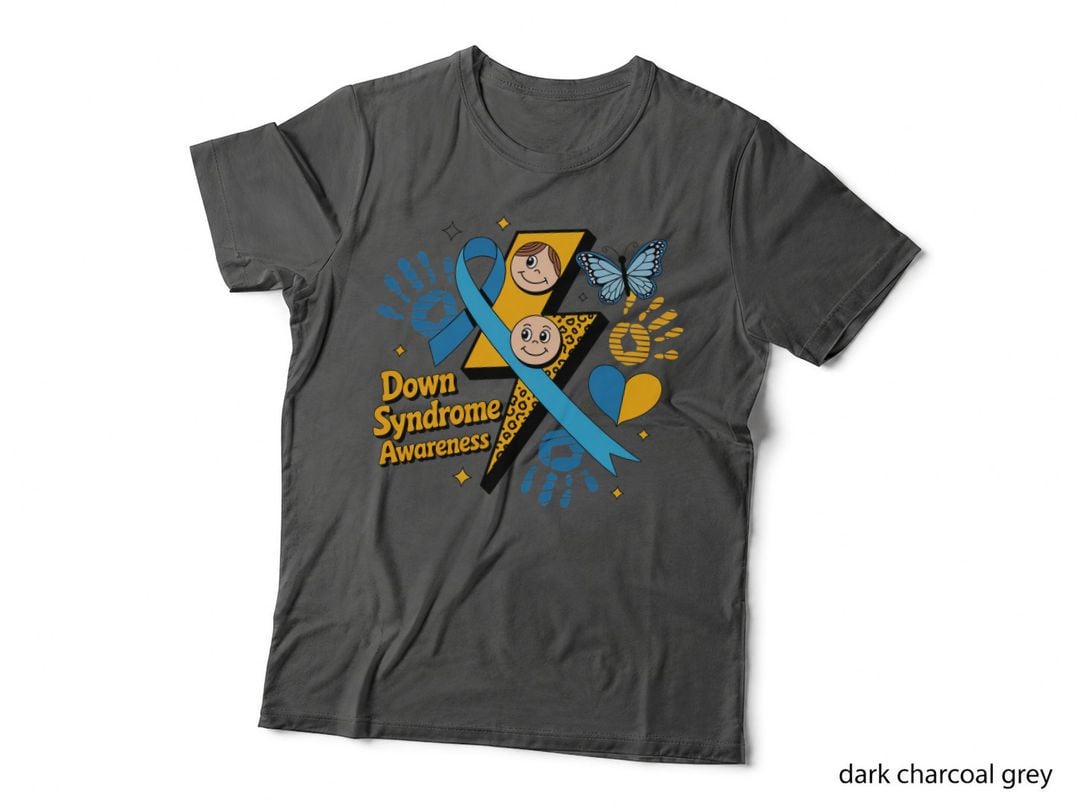 Down Syndrome Awareness Down Syndrome T-Shirt, Blue Ribbon Yellow Star Hands