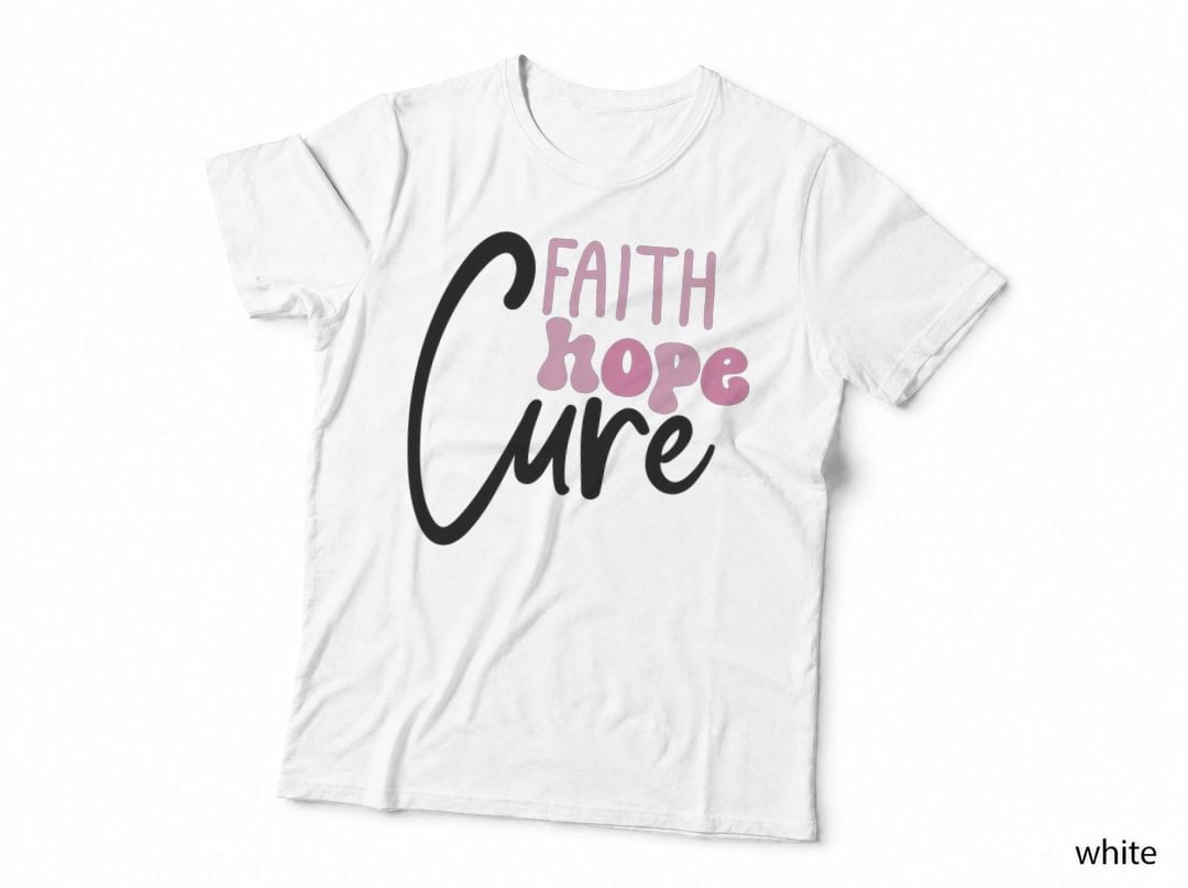 Faith Hope Cure Breast Cancer T-Shirt, Faith Hope Cure Graphic Tee