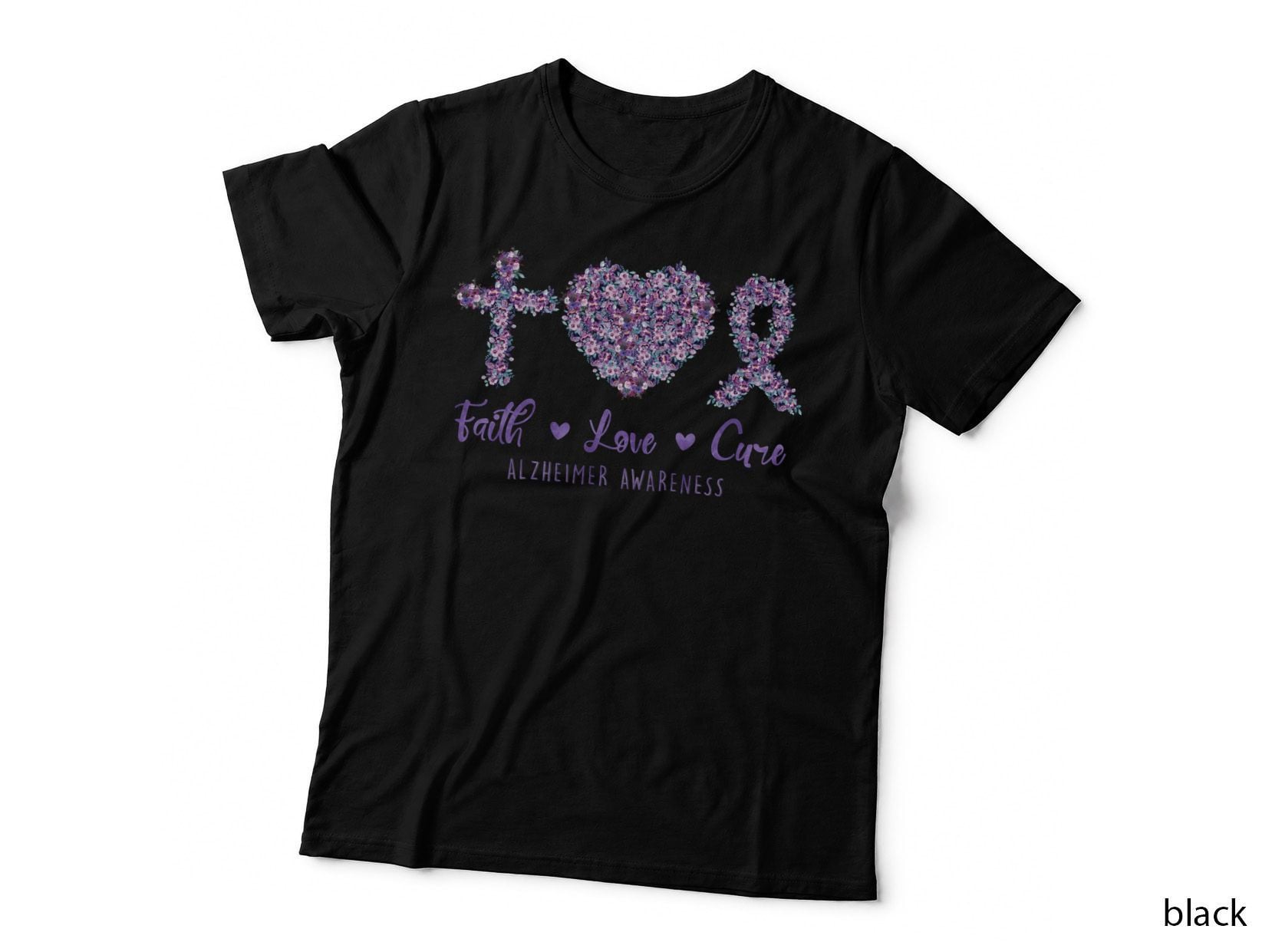 Faith Love Cure Alzheimer Awareness Alzheimers Awareness T-Shirt