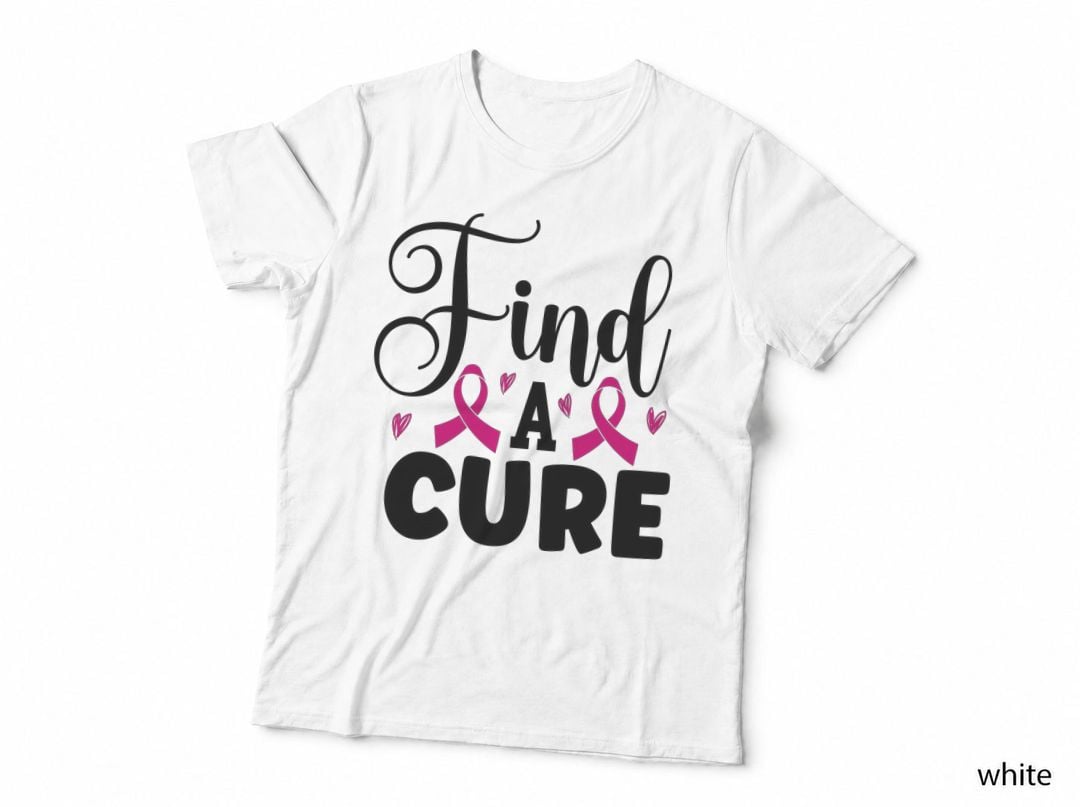 Find a Cure Breast Cancer T-Shirt, Breast Cancer Awareness Ribbon Graphic Tee
