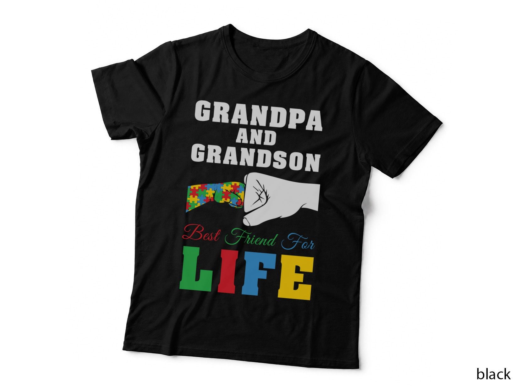 Grandpa and Grandson Best Friend for Life Autism T-Shirt
