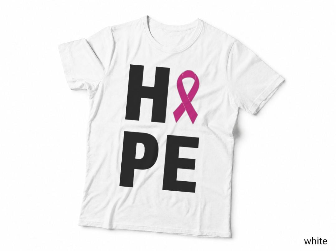 Hope Breast Cancer T-Shirt, Breast Cancer Awareness Ribbon Graphic Tee