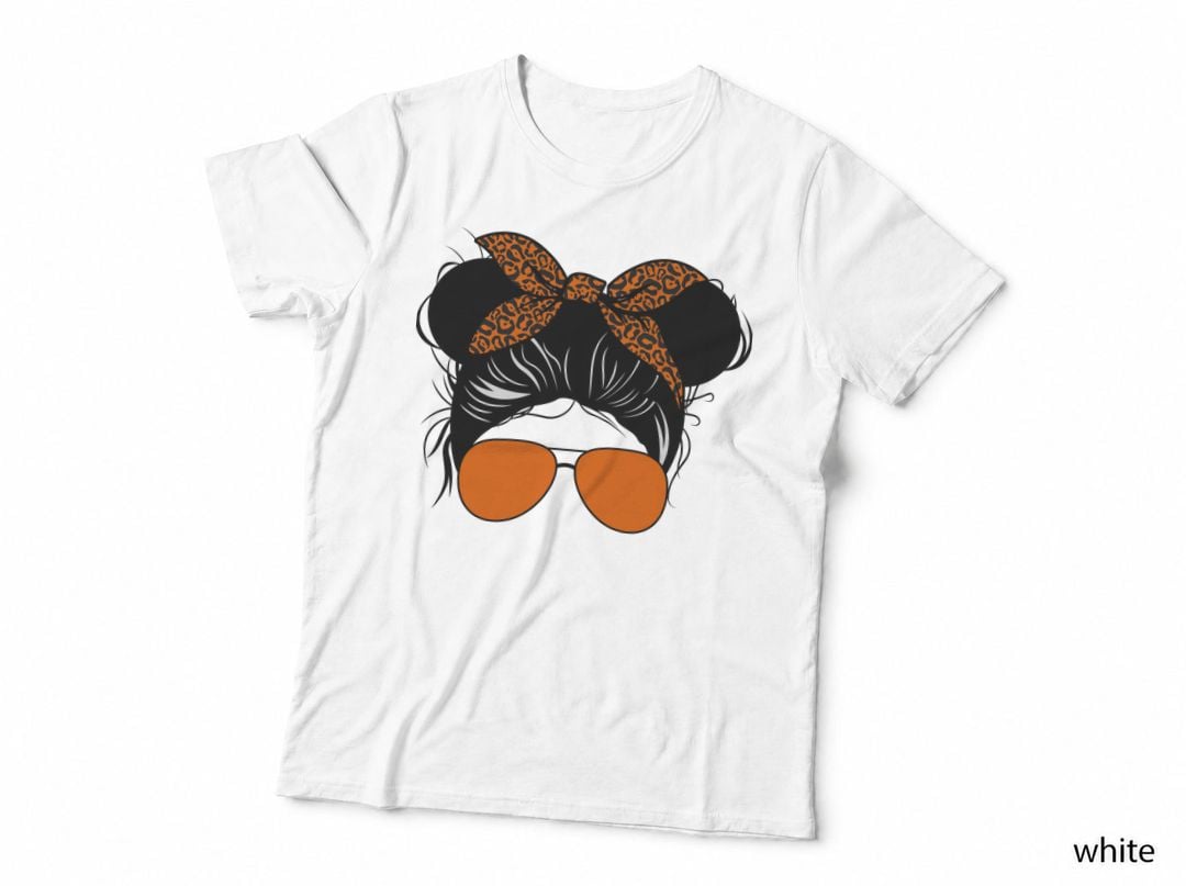 Leopard Bow Sunglasses Silhouette Leukemia Awareness T-Shirt