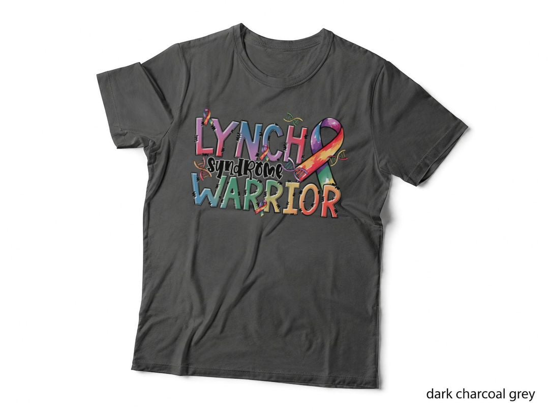 Lynch Syndrome Warrior Down Syndrome T-Shirt, Colorful Ribbon and Dna Strands