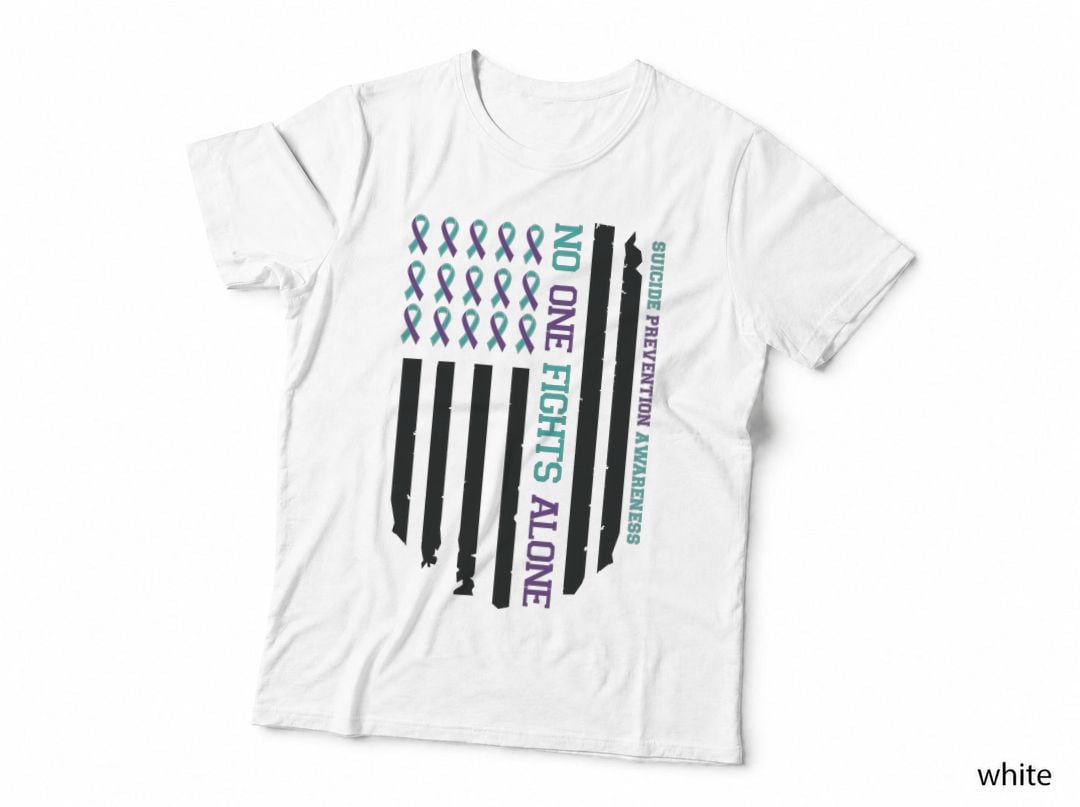 No One Fights Alone Suicide Awareness T-Shirt, Suicide Prevention Awareness