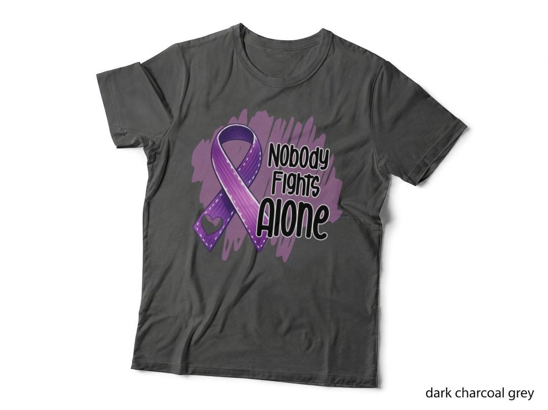 Nobody Fights Alone Alzheimers Awareness T-Shirt