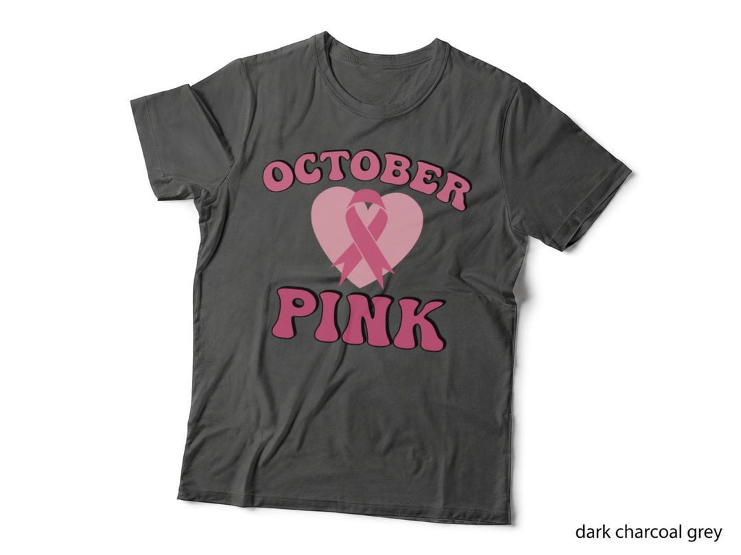 October Pink Breast Cancer T-Shirt, Breast Cancer Awareness Month Graphic Tee