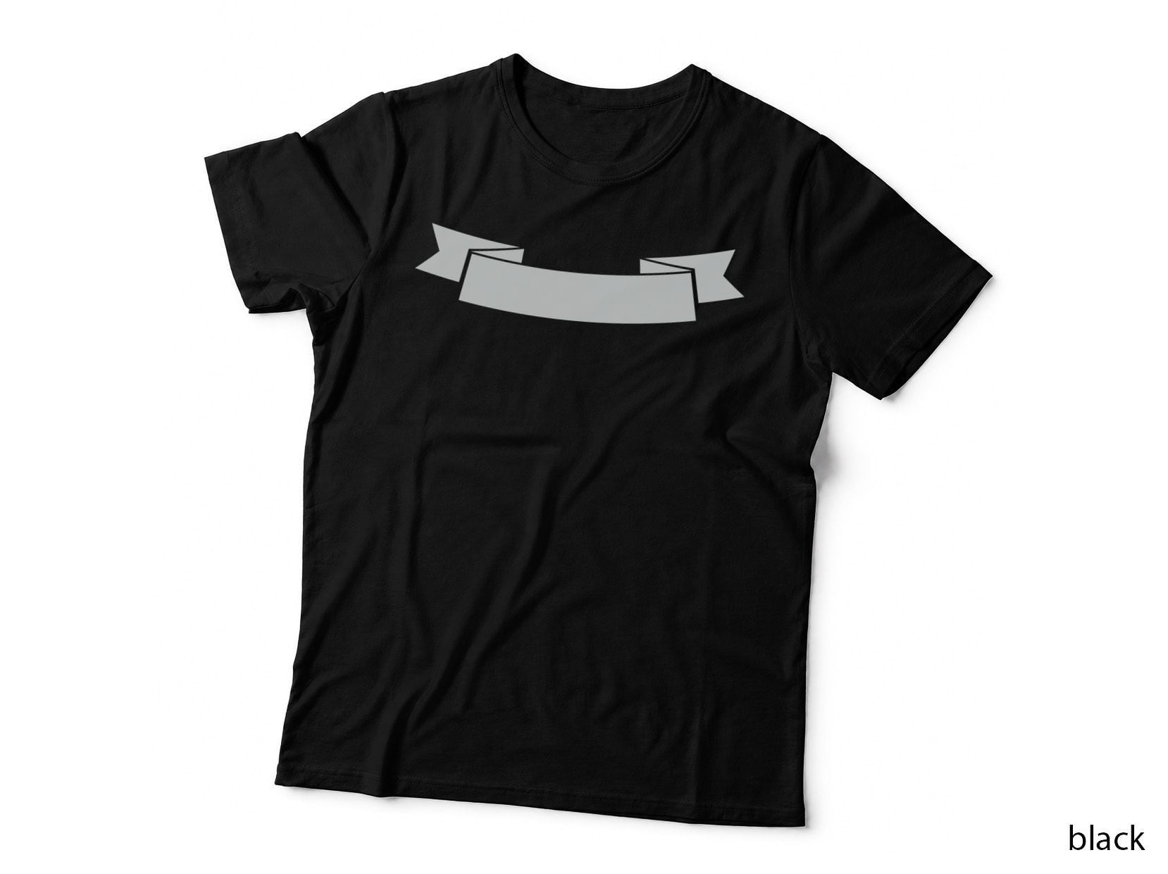 Ribbon Banner Decorative Curved Outline Classic Design T-Shirt