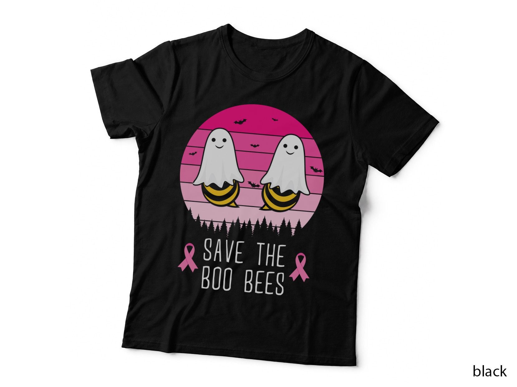 Save the Boo Bees Breast Cancer T-Shirt, Ghosts in Bee Costumes Graphic Tee