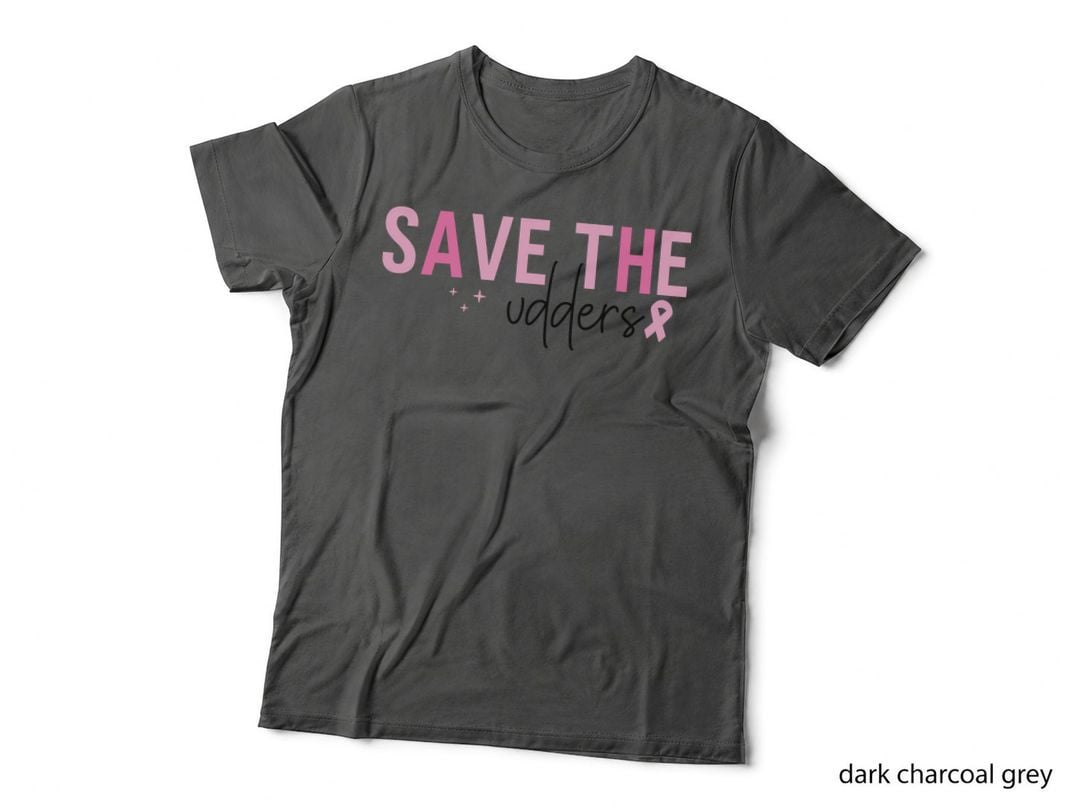 Save the Udders Breast Cancer T-Shirt, Breast Cancer Awareness Ribbon Graphic