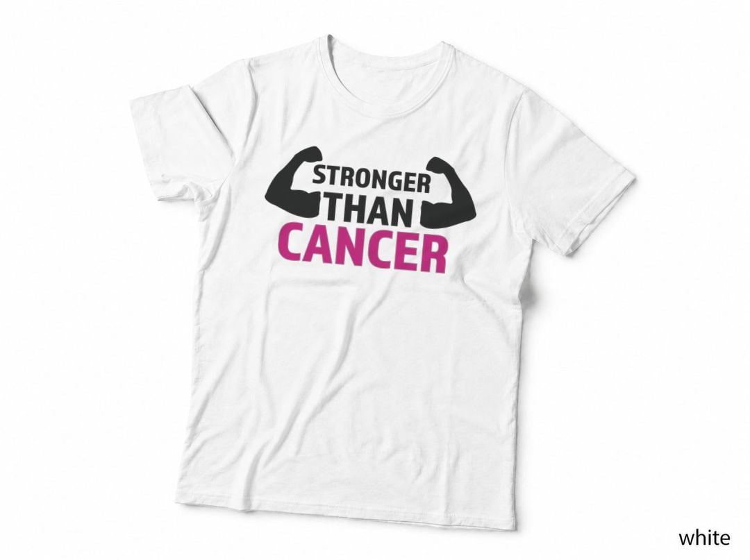 Stronger Than Cancer Breast Cancer T-Shirt, Strong Arms Flexing Graphic Tee