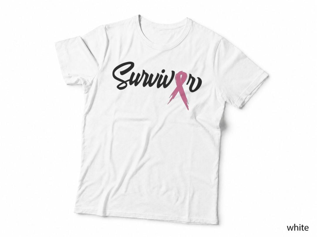 Surviv Breast Cancer T-Shirt, Breast Cancer Awareness Ribbon Graphic Tee
