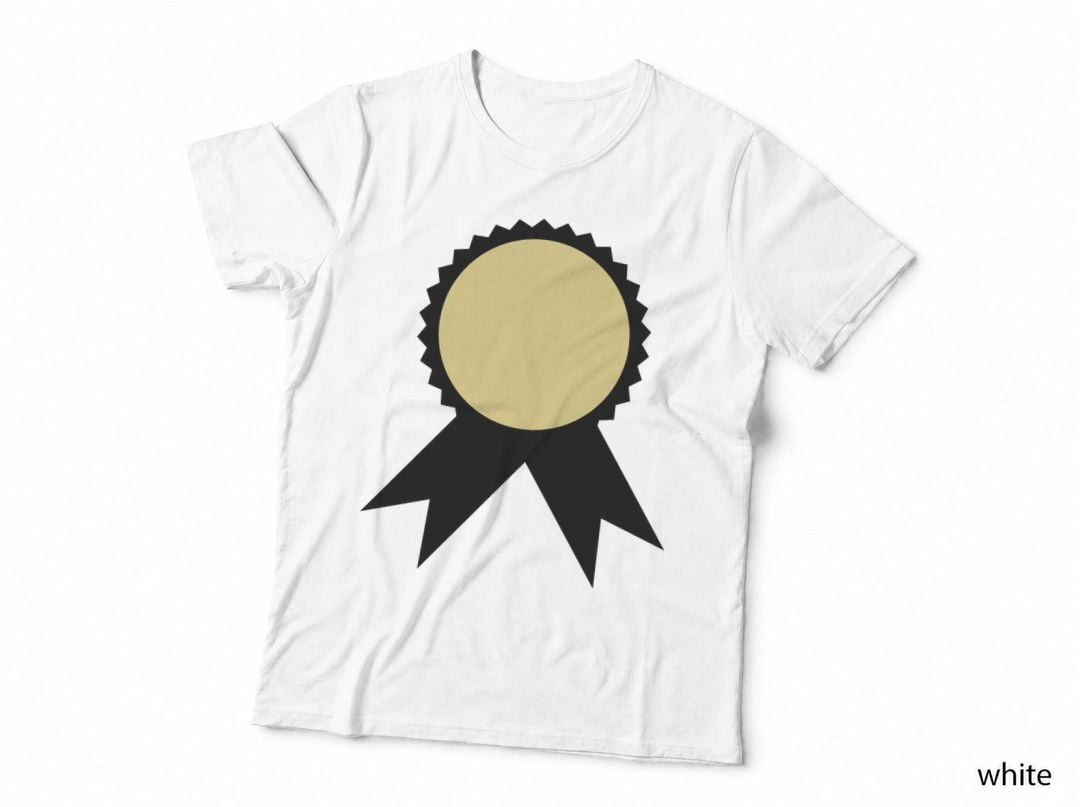 Yellow Star Medal Ribbon Badge Graduation T-Shirt, Senior Grad Graphic Tee