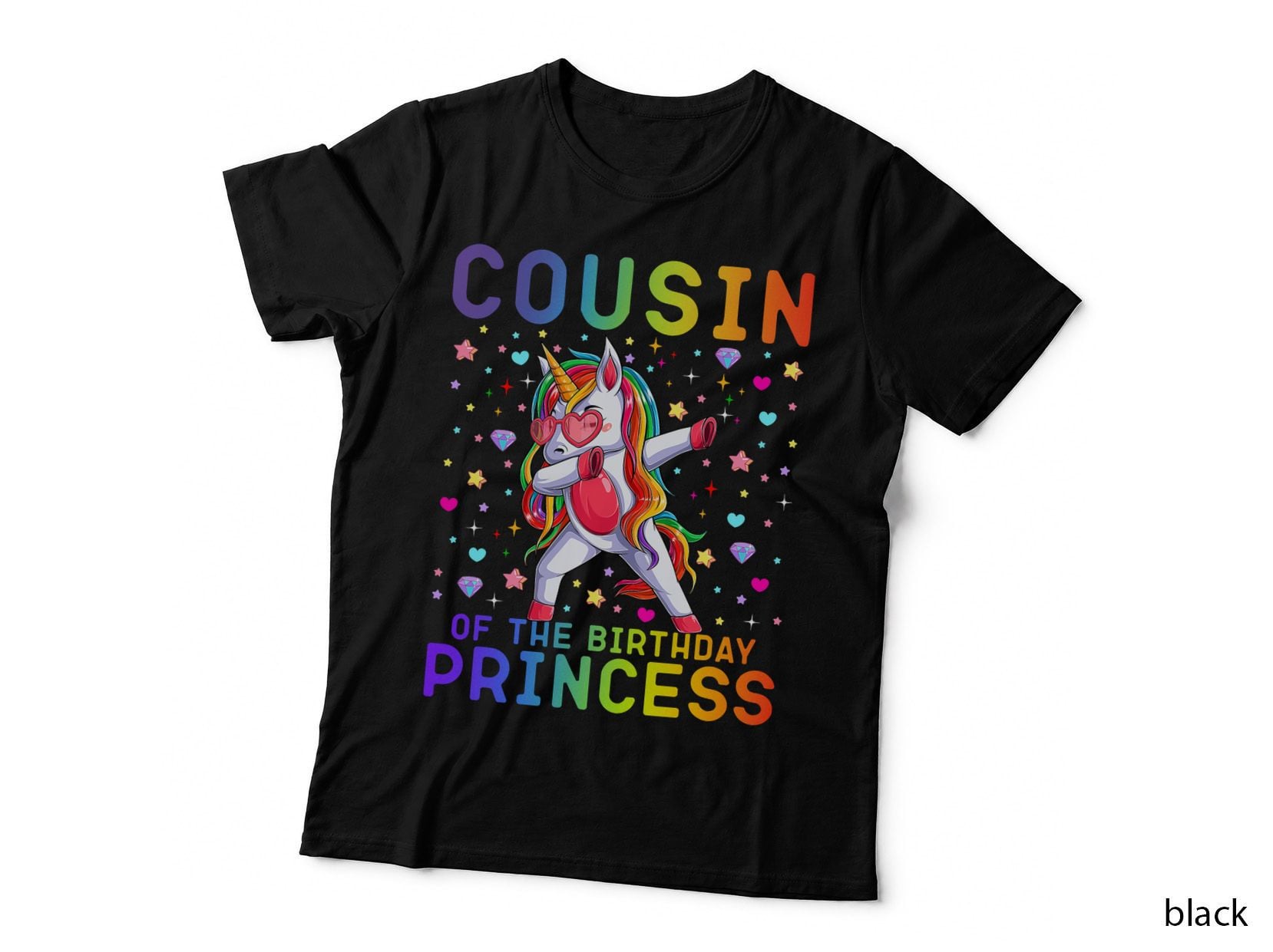 Cousin of the Birthday Princess Dabbing Unicorn Girls Kids T-Shirt