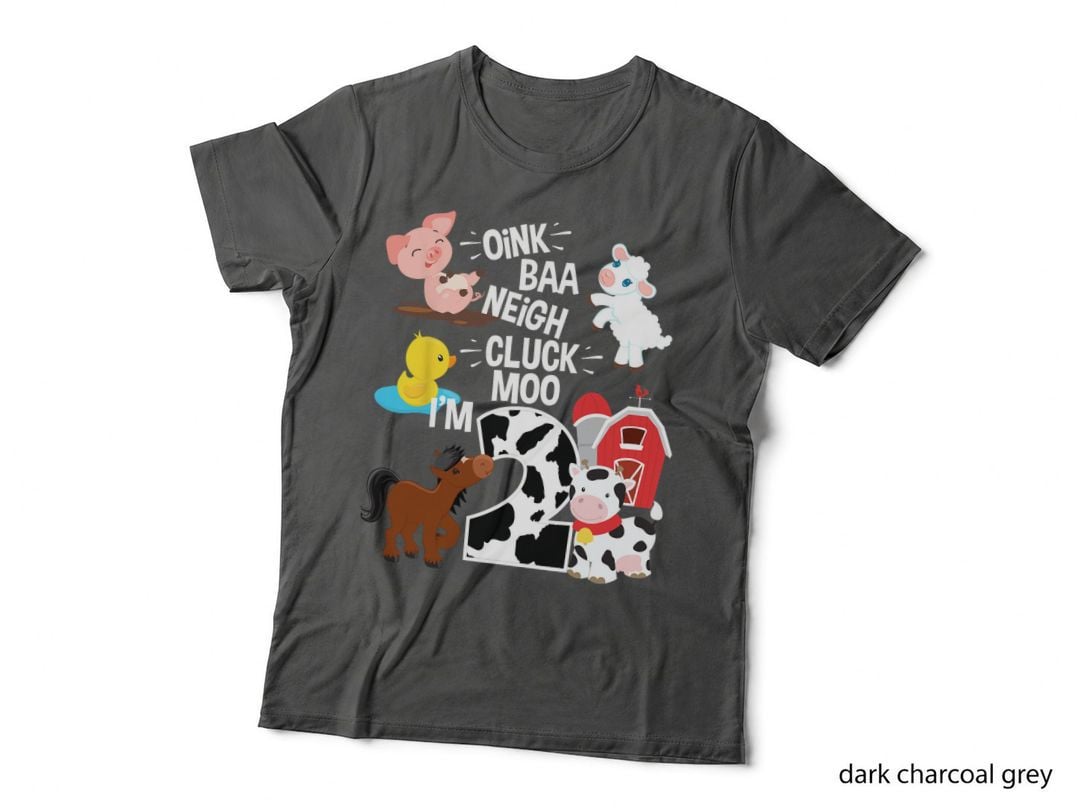 Farm Animals Birthday T-Shirt, Cute Barnyard Theme, Kids Party Wear