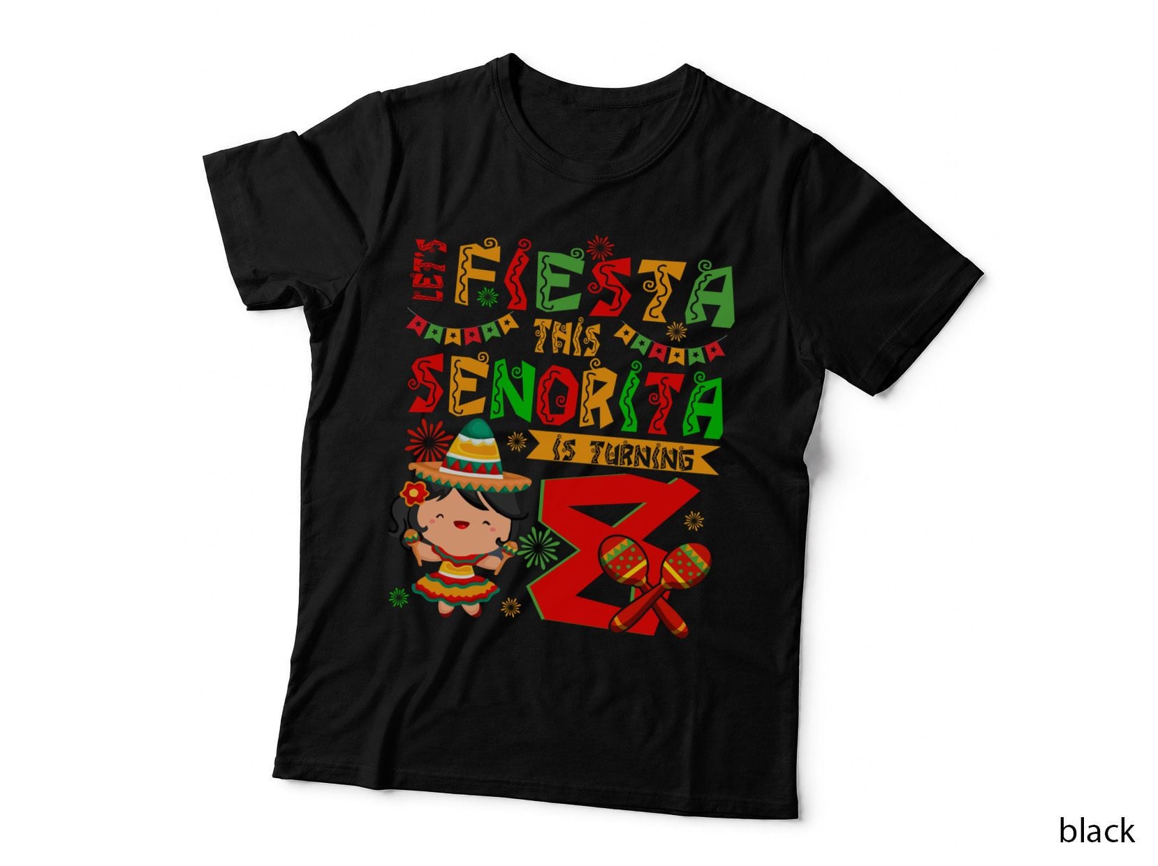 Fiesta Birthday T-Shirt, Mexican Theme, Kid's Party Wear
