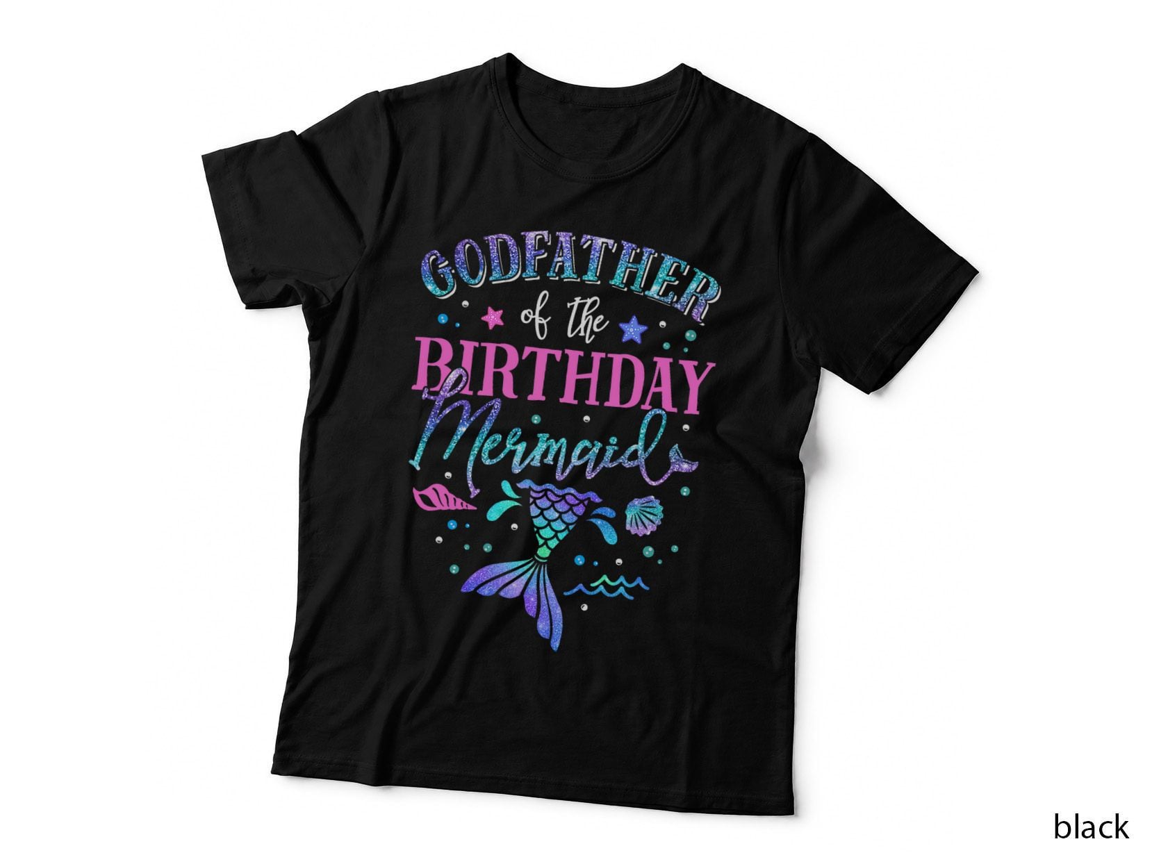 Godfather of the Birthday Mermaid Party Matching Family T-Shirt