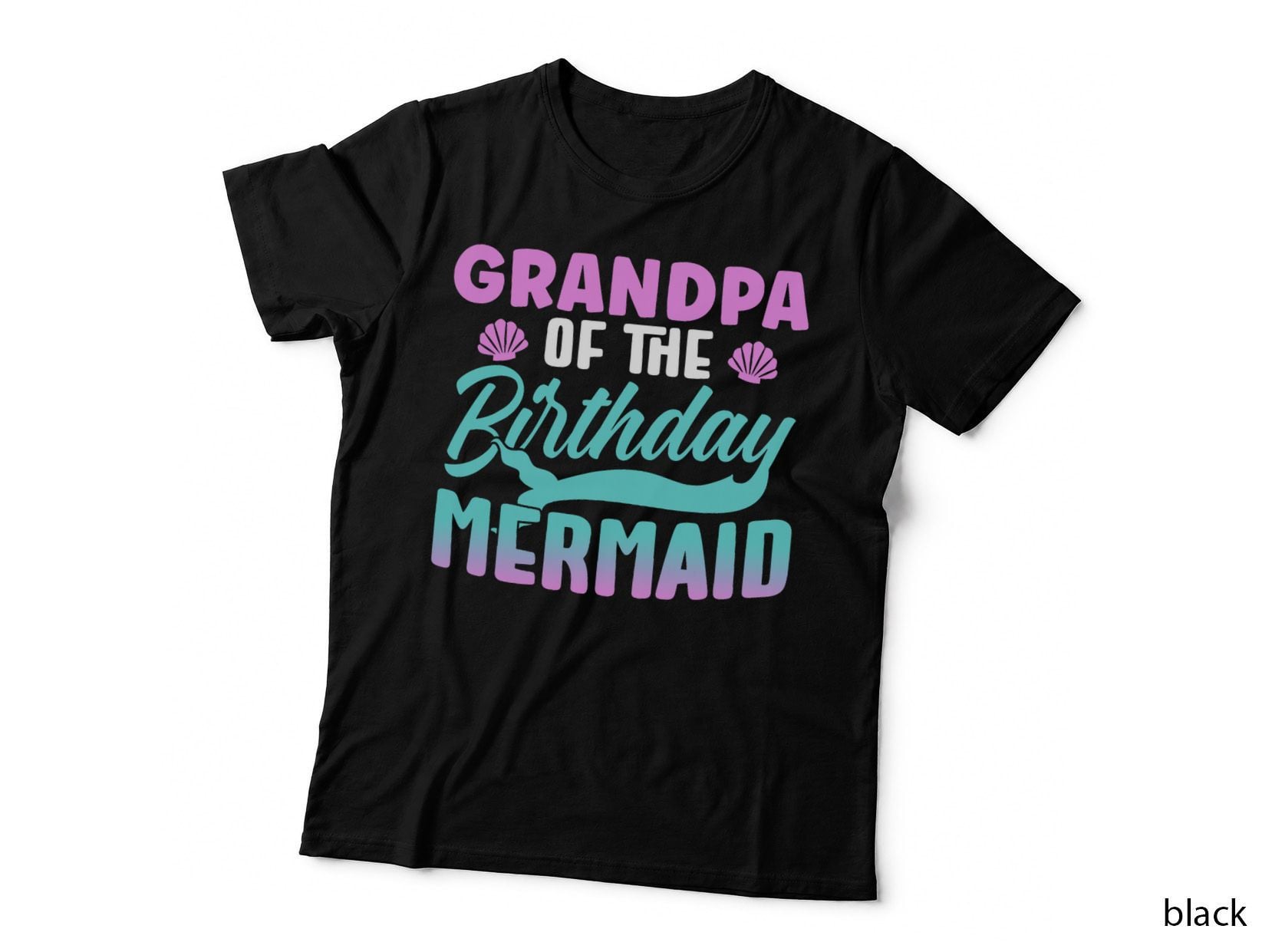 Grandpa of the Birthday Mermaid T-Shirt, Mermaid Party, Family Fun