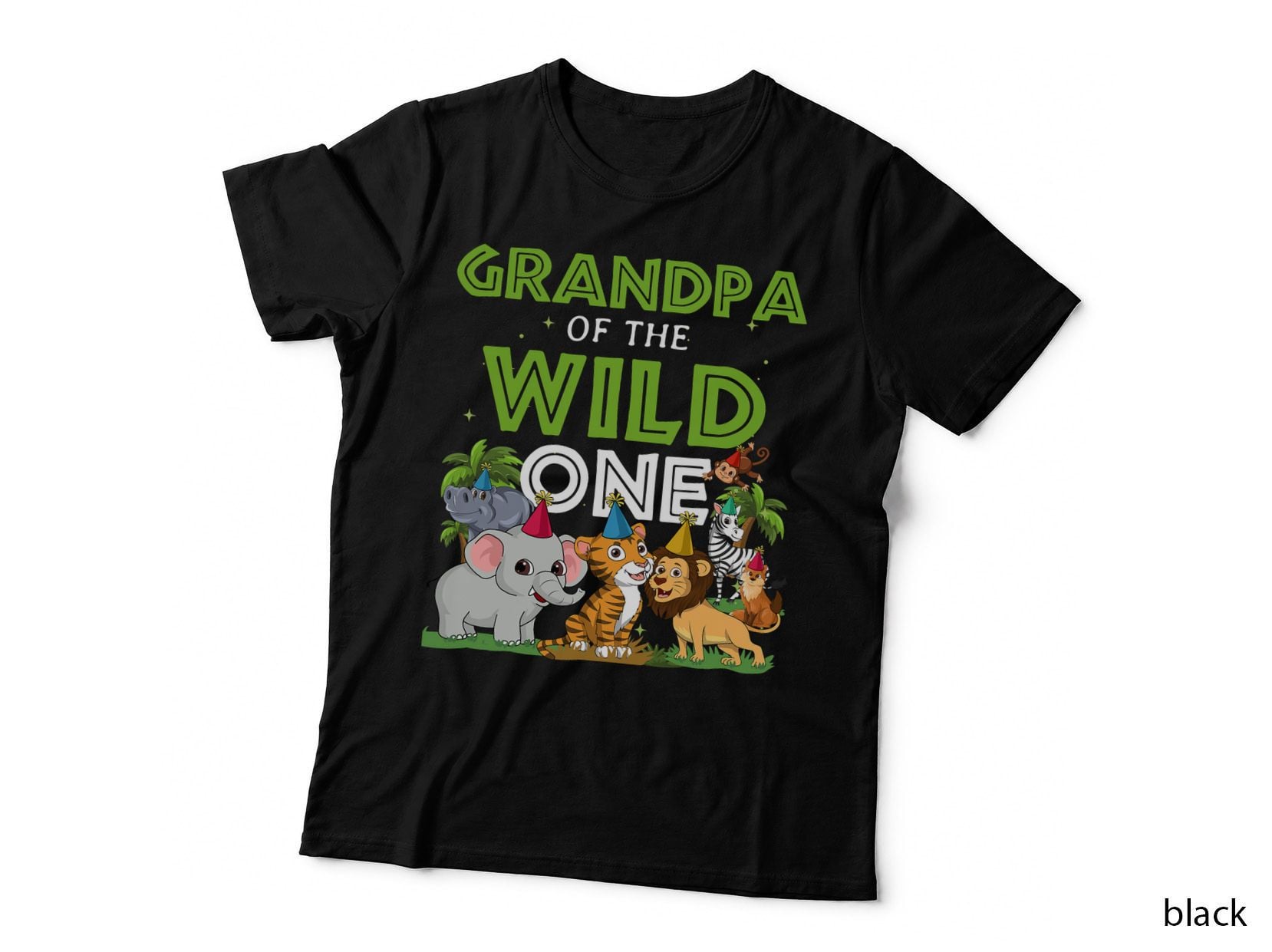 Grandpa of the Wild One Zoo Birthday Safari Jungle Animal, Family Gift T-Shirt