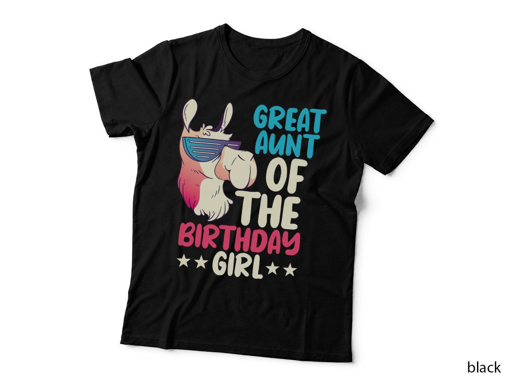 Great Aunt of the Birthday Girl Llama Birthday Alpaca Party T-Shirt