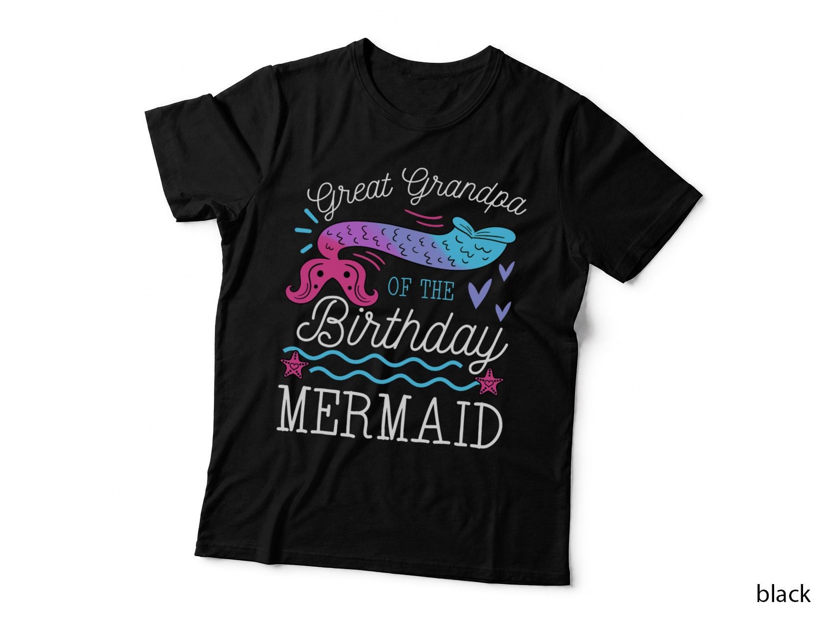 Great Grandpa of the Birthday Mermaid Theme Family Birthday T-Shirt