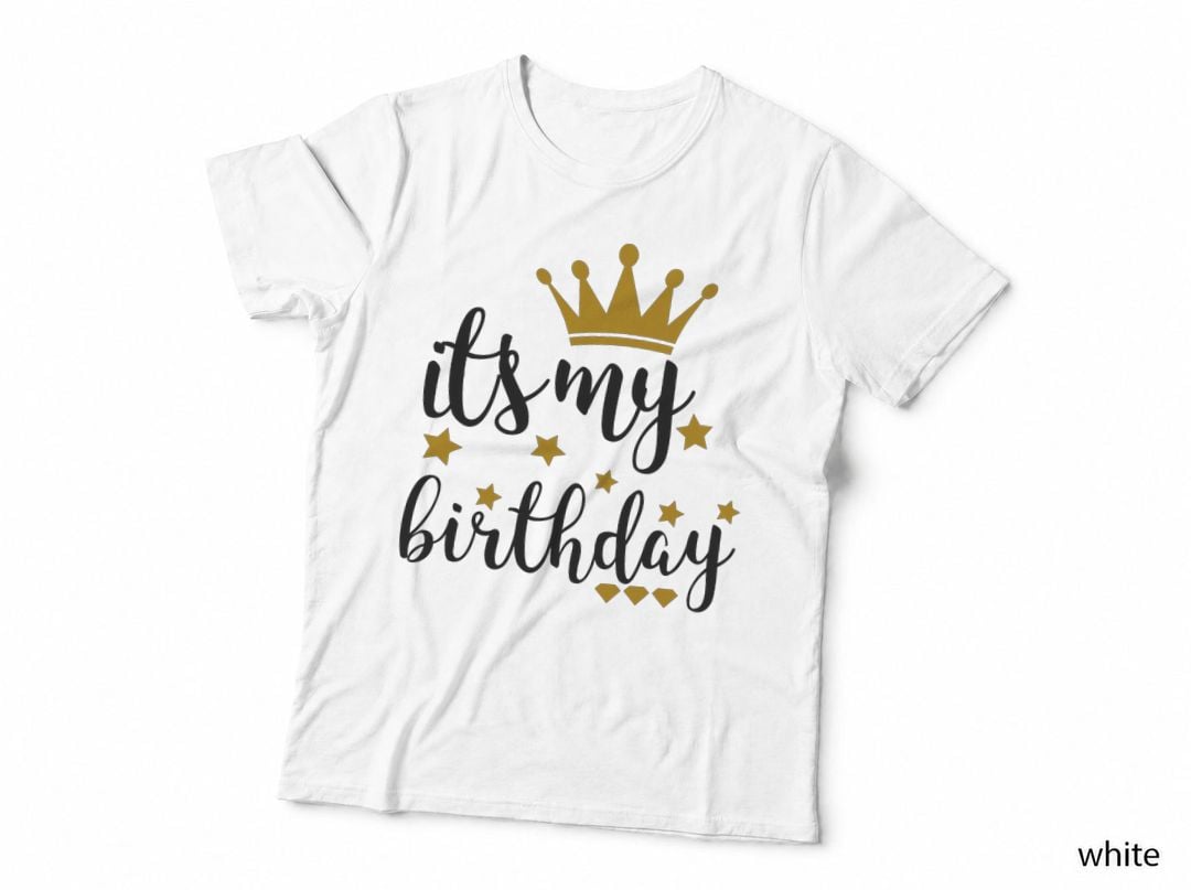 It's My Birthday for Women, Girls, Black & Gold T-Shirt
