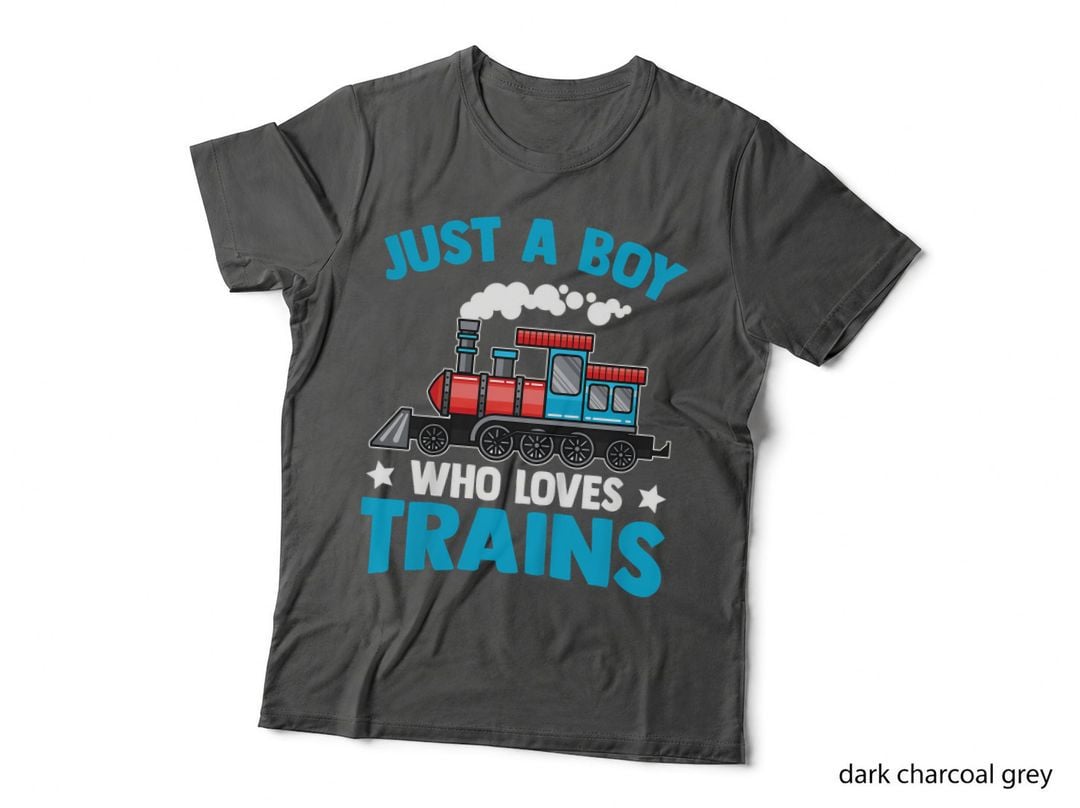 Kids Train Birthday T-Shirt, Just a Boy Who Loves Trains, Children's Apparel