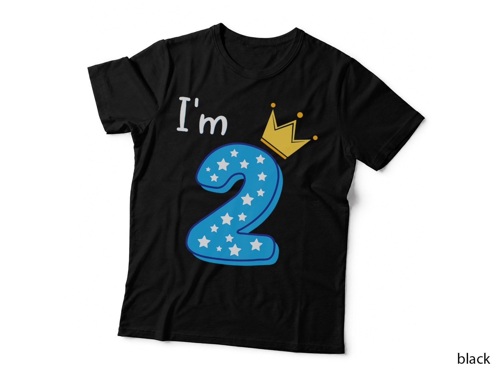 Kids Two Year Old Birthday Boy T-Shirt, Starry Blue Number 2