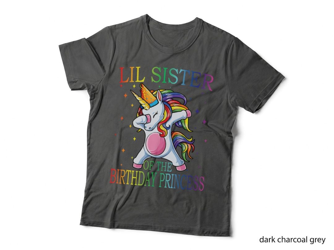 Lil Sister of the Birthday Princess Unicorn Girl Boy T-Shirt