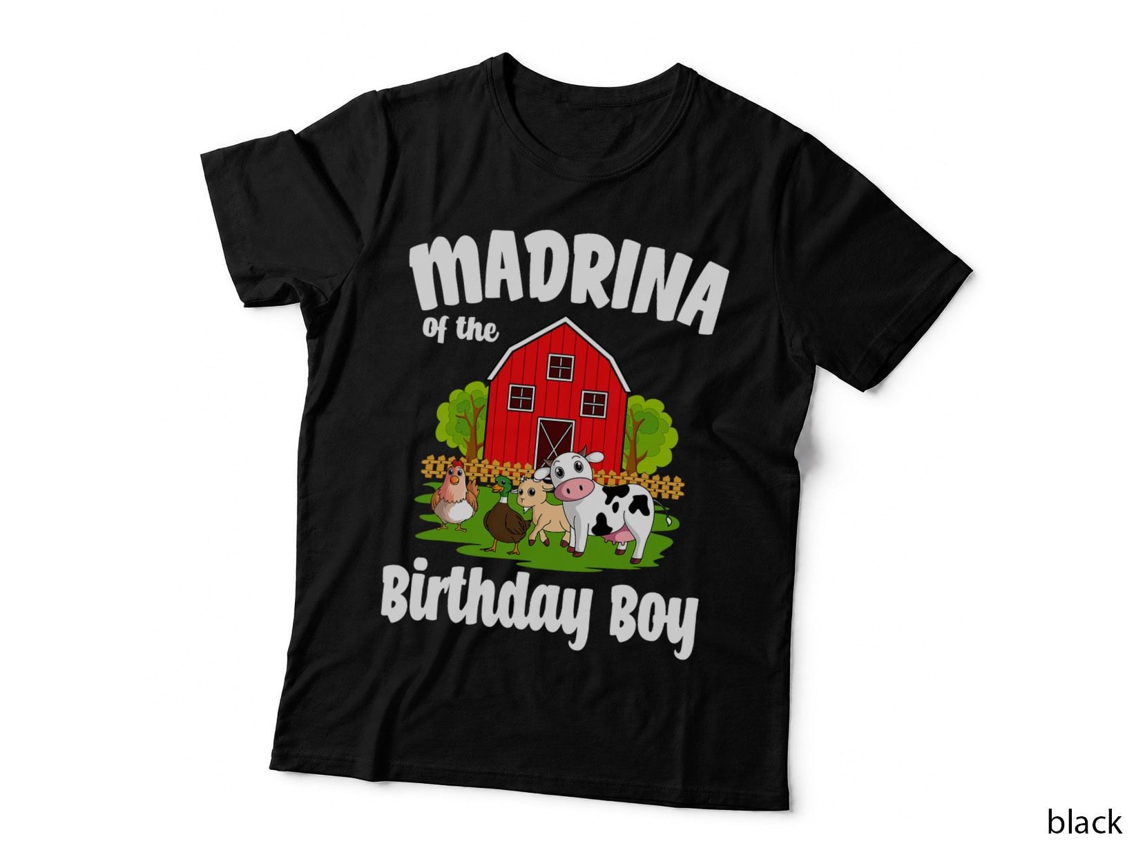 Madrina of the Birthday Boy Farm Animal Birthday Party T-Shirt
