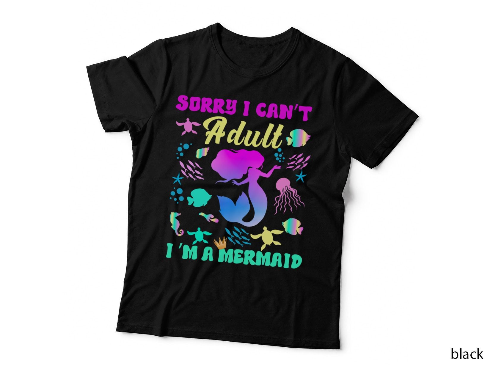 Mermaid Adult Matching Birthday Women Girl Daughter Party T-Shirt