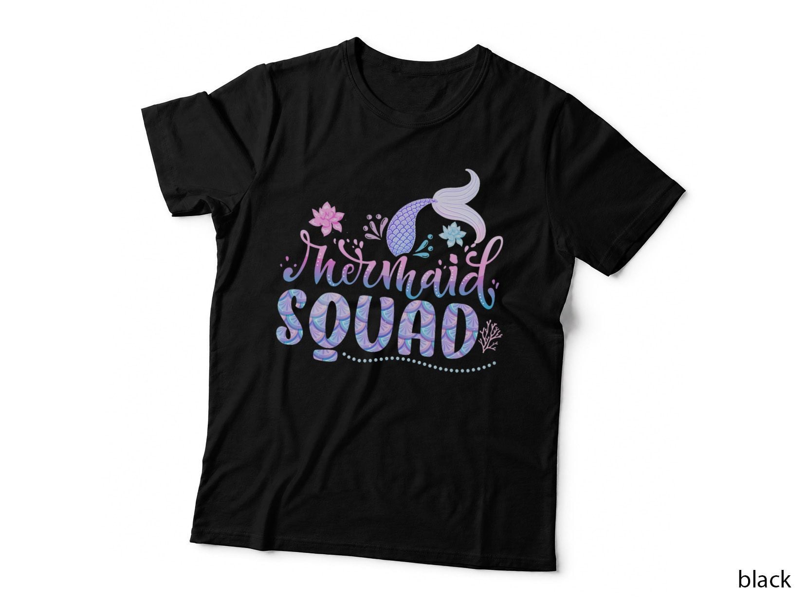 Mermaid Squad Birthday Party Girls Kids Women Costume T-Shirt