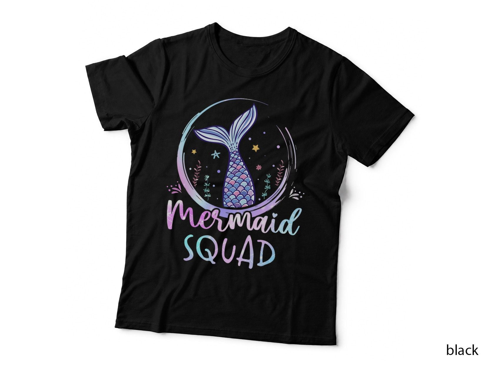 Mermaid Squad Birthday T-Shirt, Beach Party Vibes, Mermaid Girl Style