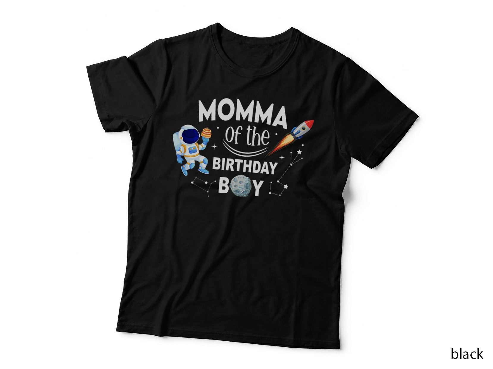 Momma of the Birthday Boy Space Astronaut Birthday Family T-Shirt