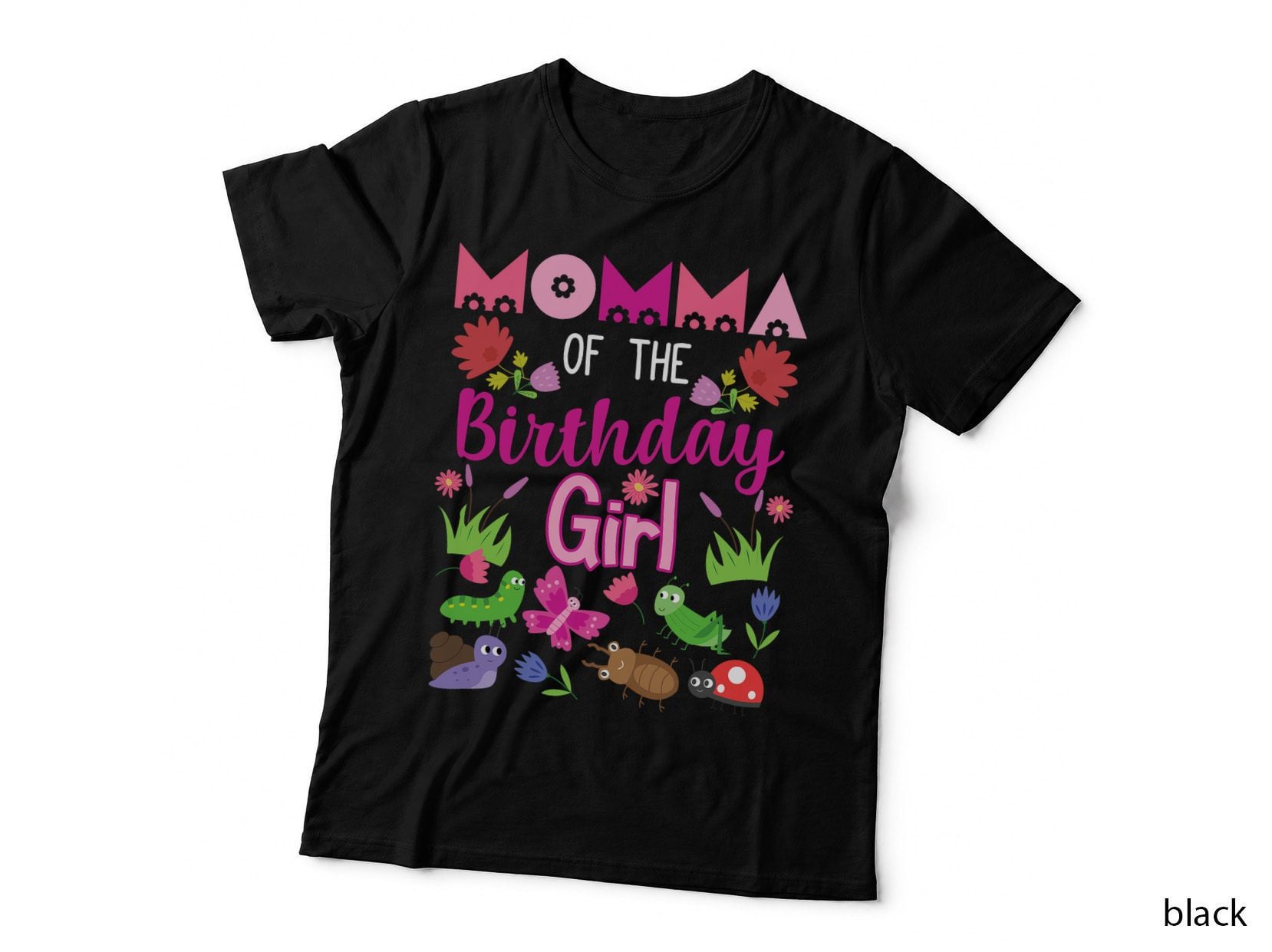 Momma of the Birthday Girl Bug Insect Birthday Party T-Shirt
