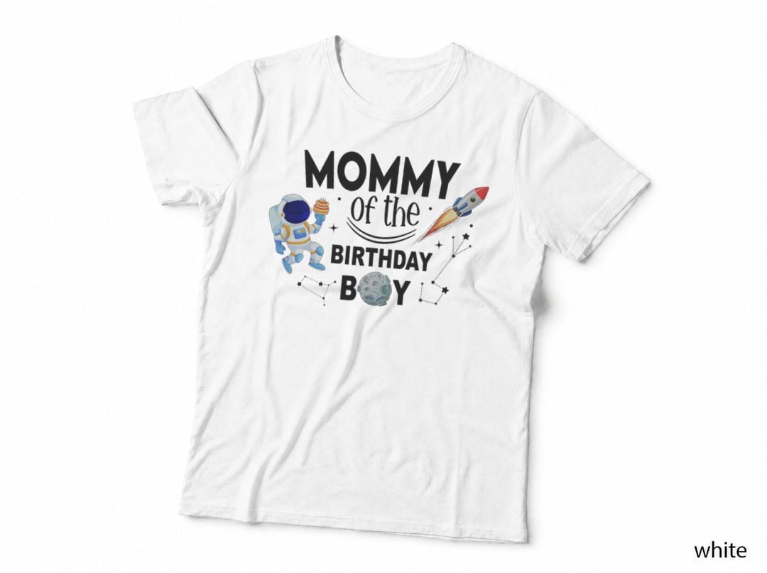 Mommy of the Birthday Boy Space Astronaut Birthday Family T-Shirt