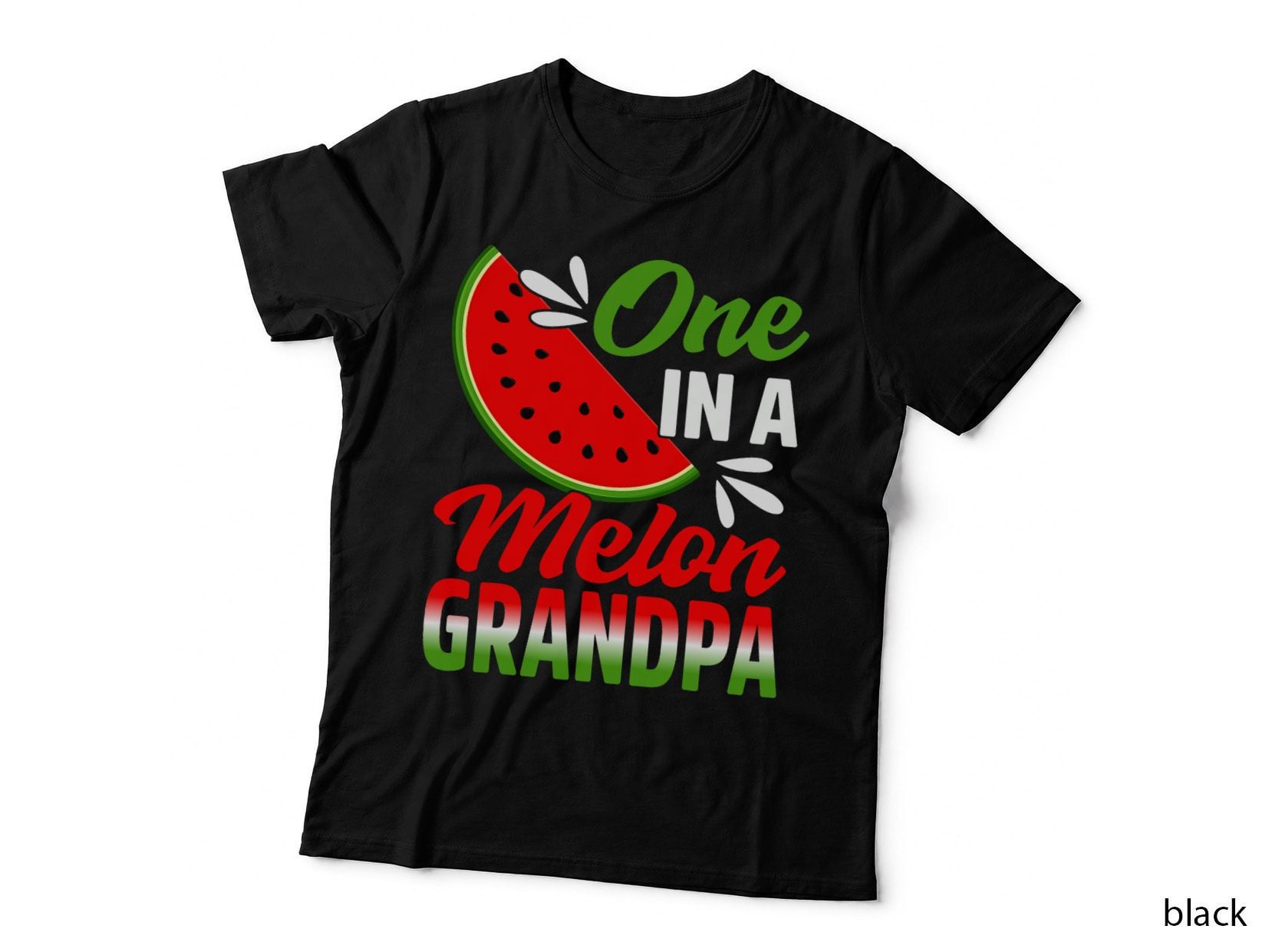 One in a Melon Grandpa Watermelon Family Birthday Party T-Shirt