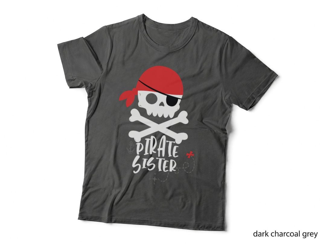 Pirate Sister Shirt Birthday Party Skull Crossbones Night T-Shirt