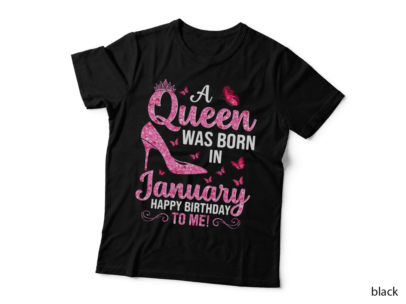 Queen Born in January Birthday T-Shirt, January Birthday Queen