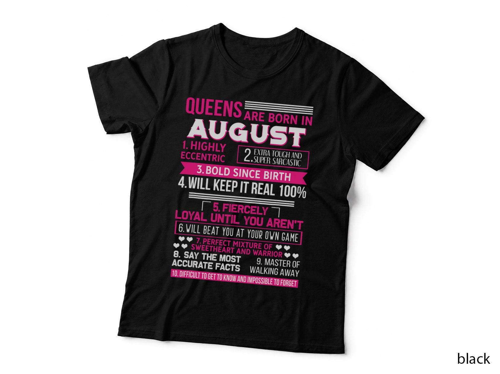 Queens Are Born in August T-Shirt, August Birthday Party