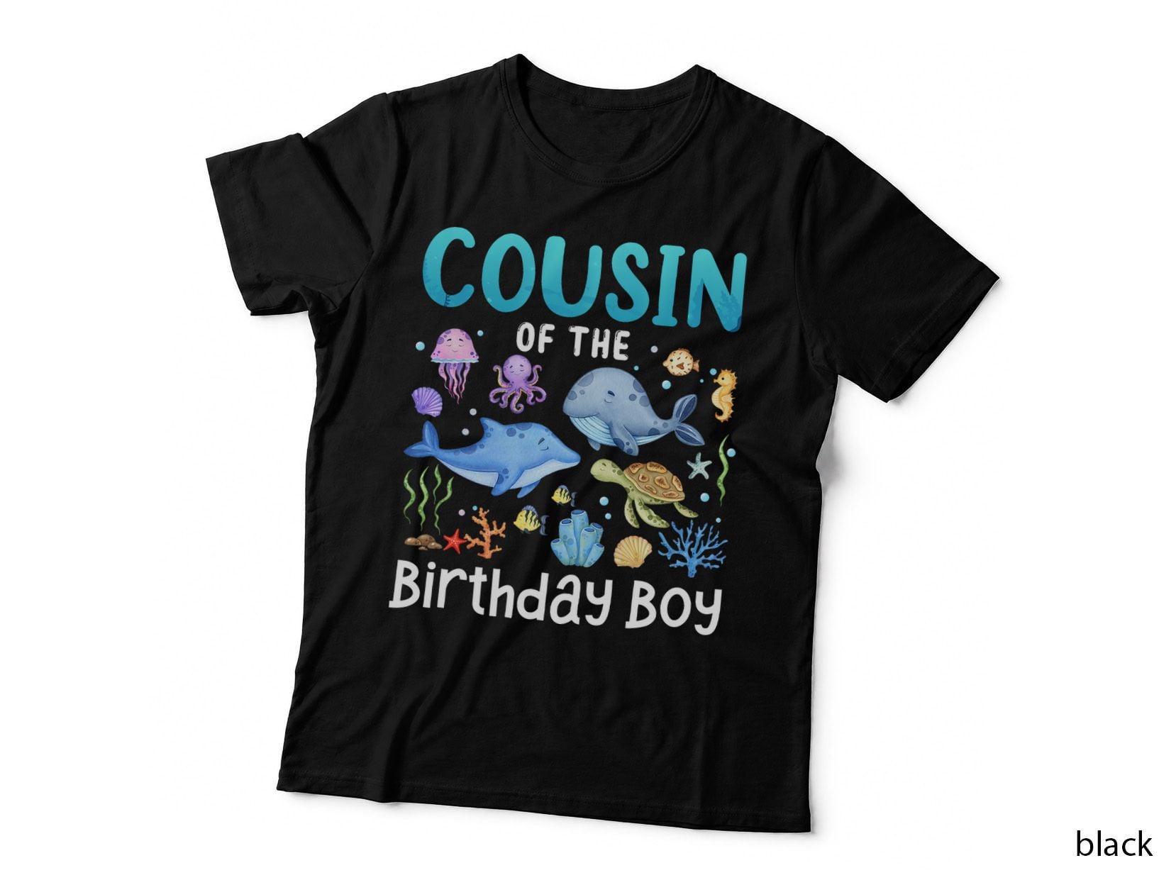 Sea Life Family T-Shirt, Ocean Animals Theme, Birthday Girl Gift