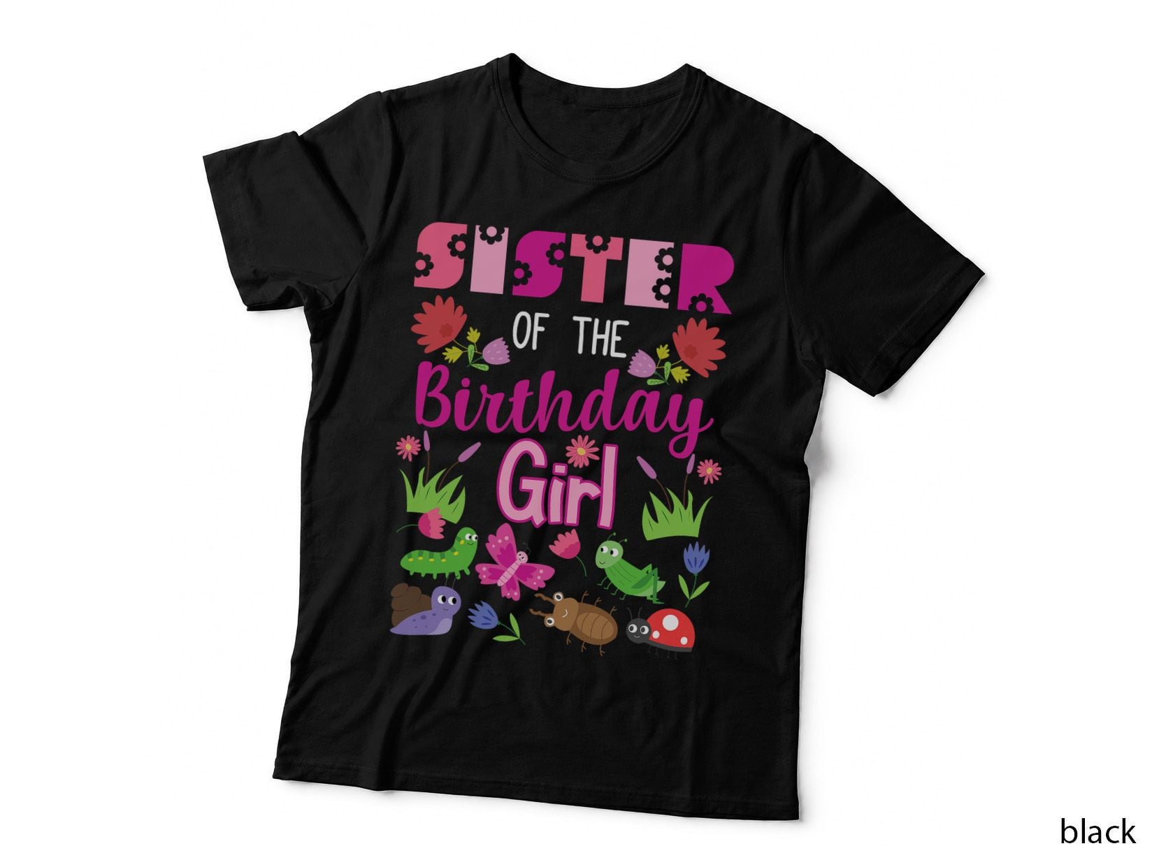 Sister of the Birthday Girl Bug Insect Birthday Party T-Shirt