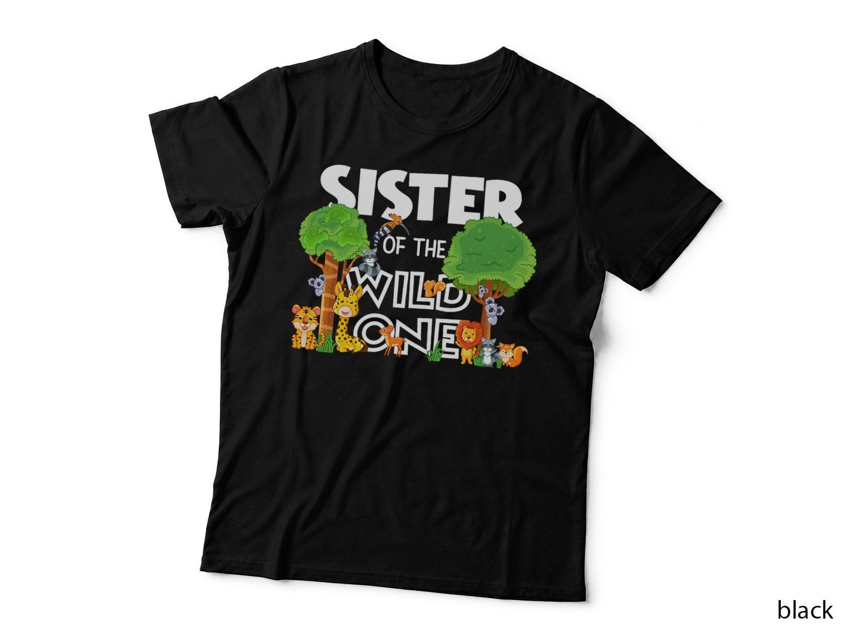 Sister of the Wild One Matching Zoo Theme Birthday Party T-Shirt