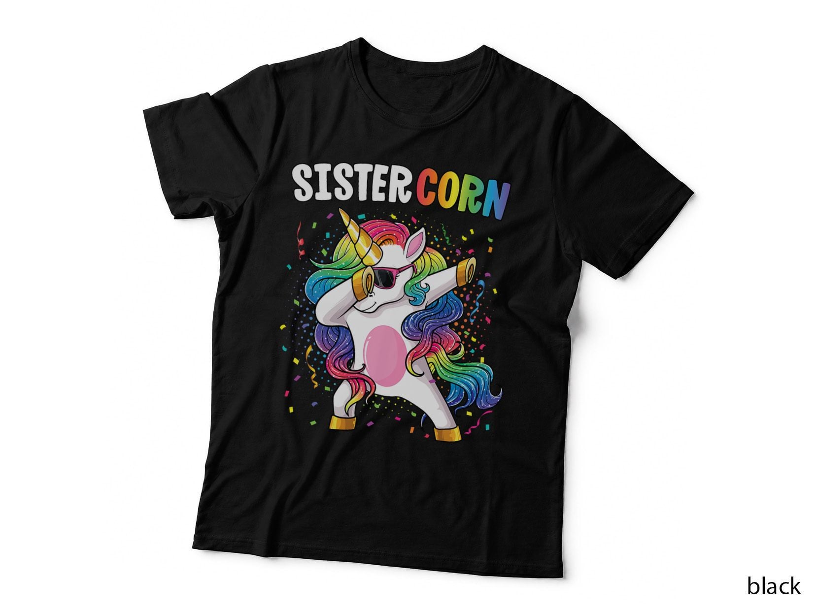Sistercorn Girls Shirt Unicorn Birthday Dabbing Sister T-Shirt