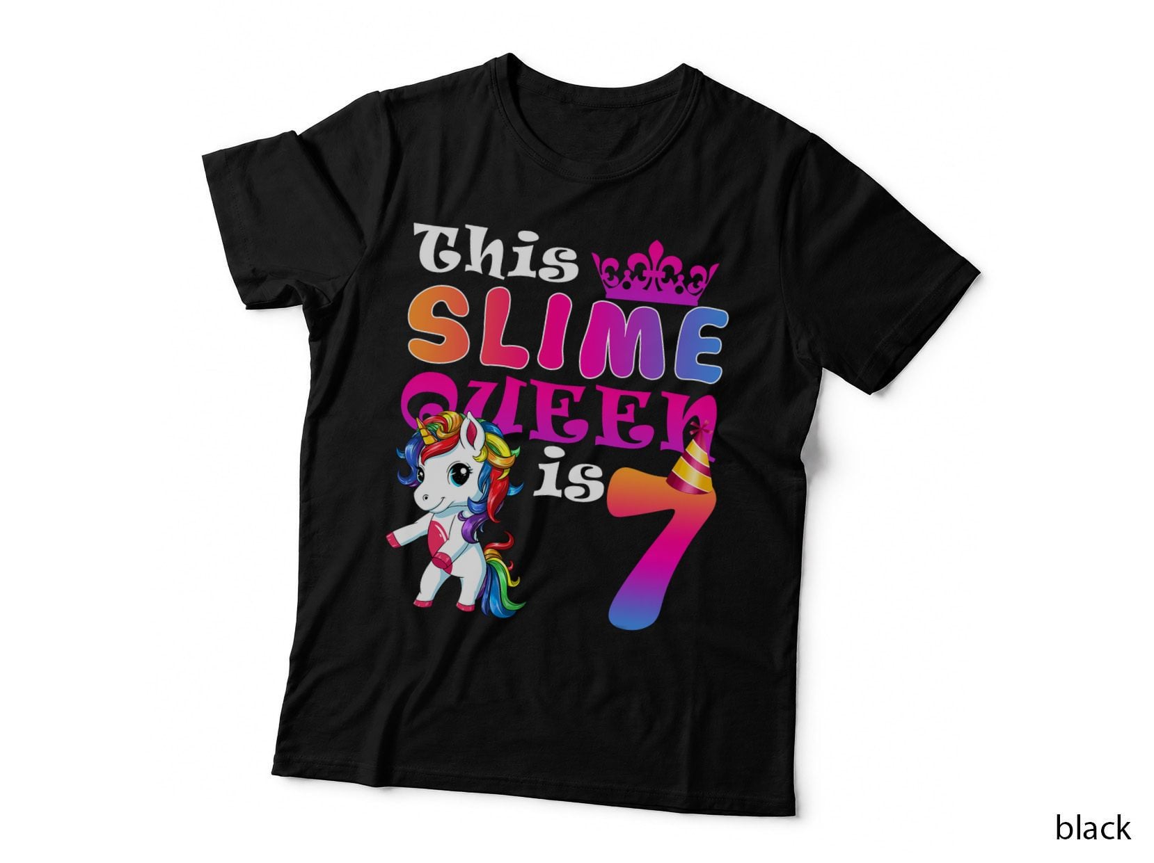 Slime Queen Birthday Unicorn T-Shirt, Party Theme, Girls Gift