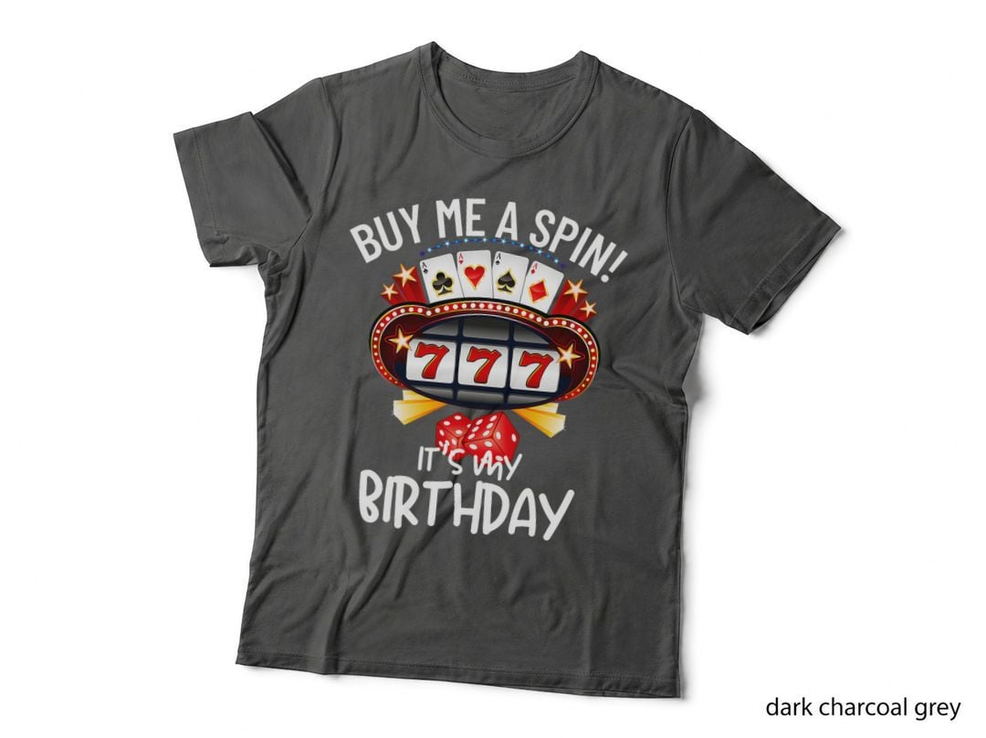 Slot Machine 777 Lucky Birthday Gambling Casino T-Shirt