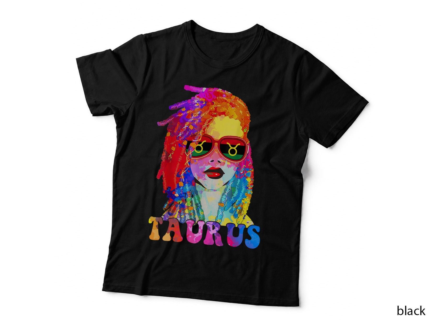Taurus Loc'd Woman Black Queen Art Zodiac Birthday T-Shirt